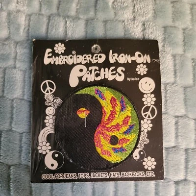 Ying Yang vintage kalan 1998 Embroidered Iron-On Patch New NOS hippie - Image 1 of 4