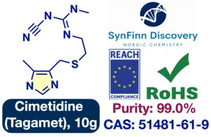 Cimetidin (für Biologie und Pharma F&E), CAS: 51481-61-9, 10g, Reinheit: +99,0% - Bild 1 von 2