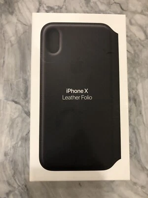 NUEVA Funda Folio de Cuero Original Apple para iPhone X Negra MQRV2ZM/A - Precio de venta sugerido por el fabricante $99 Foto 1 de 2