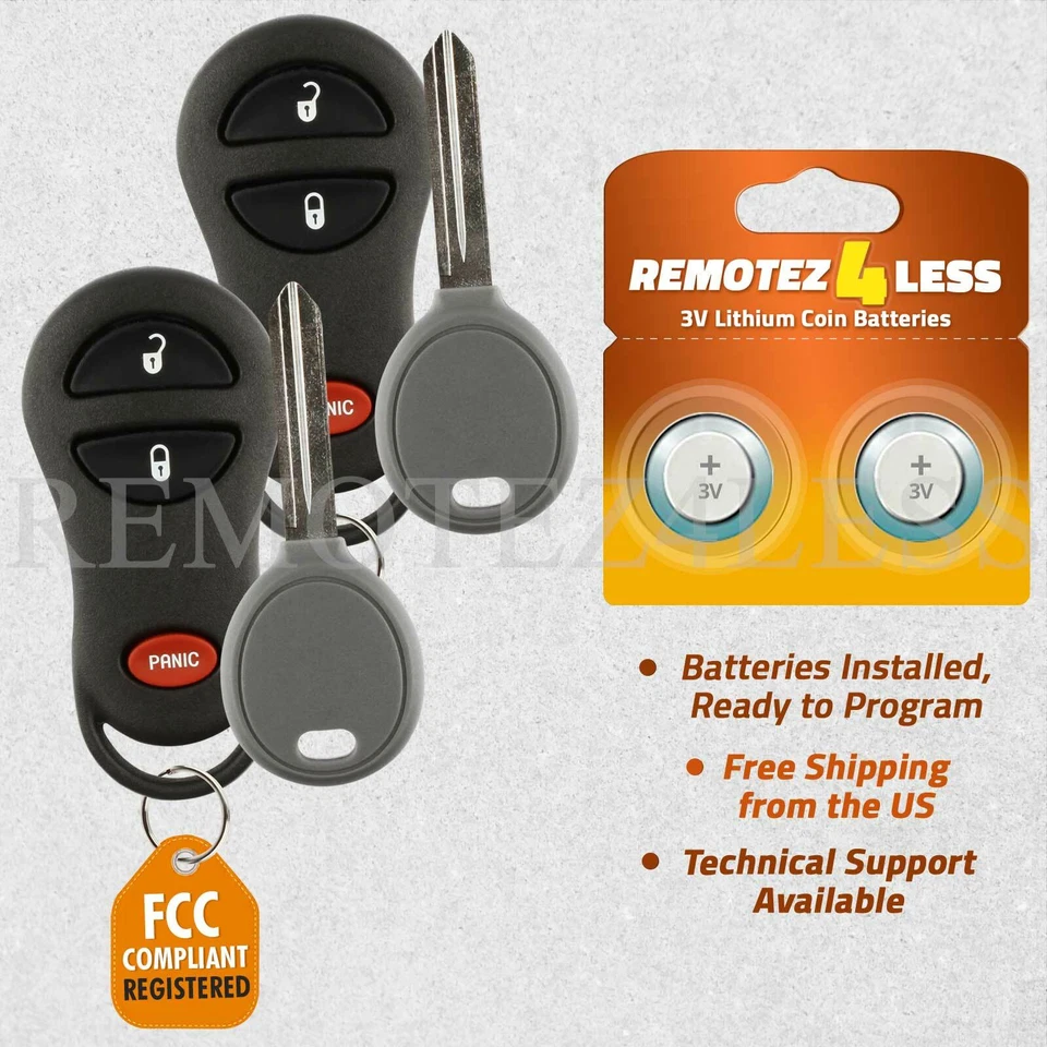 2 for 2001 2002 2003 2004 Dodge Dakota Keyless Entry Remote Fob Car Key - Изображение 1 из 4