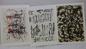 Jackson Pollock Rare Lot of 3 Blank Note Greeting Card+Envelope 5x7" notecards