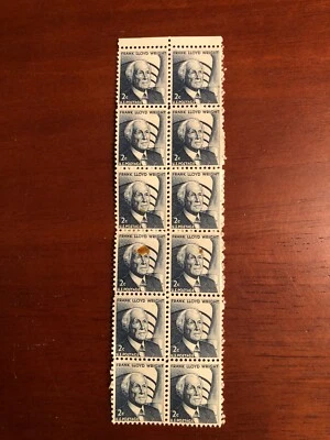 2c Frank Lloyd Wright Stamps, Block Of 12 ~ Unused - Image 1 of 4