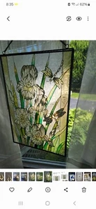 Iris Pattern Faux Stain Glass Pannels - Picture 1 of 2