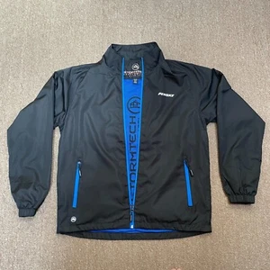 Stormtech Penski Jacket Mens Medium Black Blue Zip Pockets Windbreaker Ripstop - Picture 1 of 22