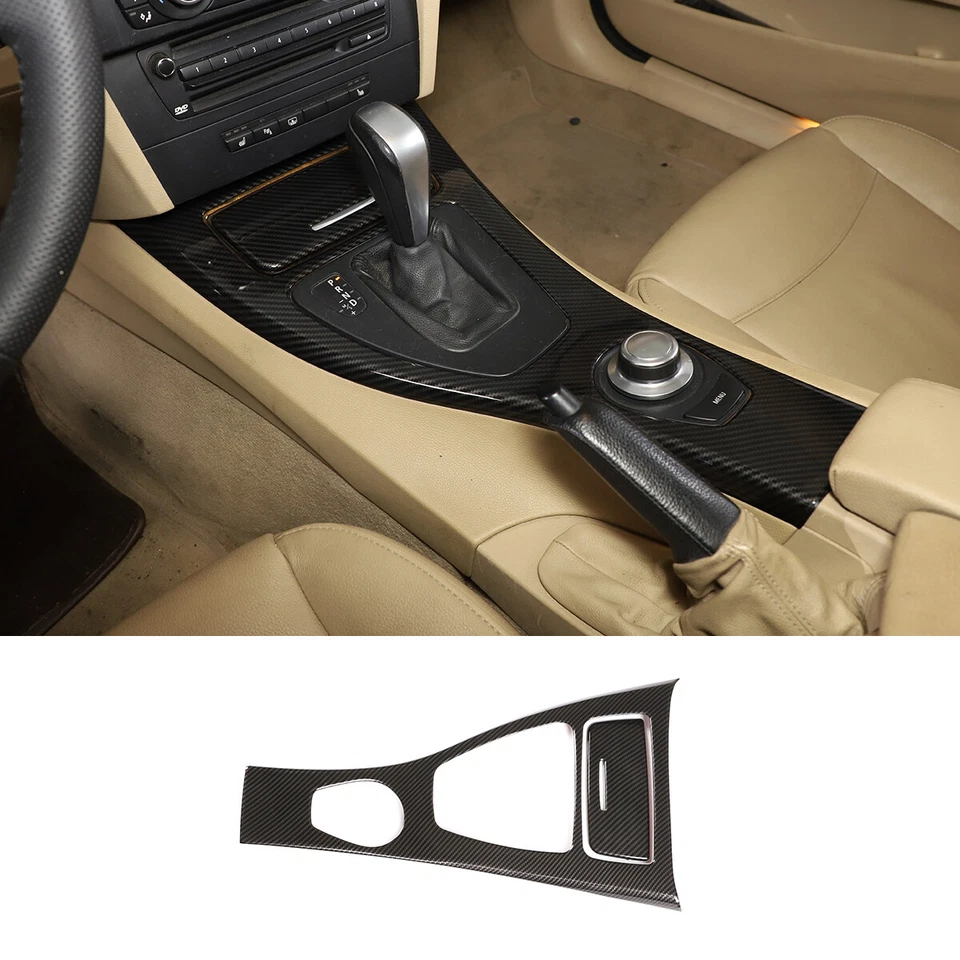 For BMW 3 Series E90 2005-2007 Center Gear Shifter Panel Trim ABS Carbon Cover - Изображение 1 из 4