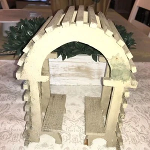 Super! Vintage Gartenspalier mit Bogenbogen aus Holz; Holz - unbedingt ansehen - Bild 1 von 7