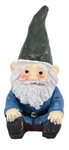 Garden In Sitting Pose Gnome 5” Tall Garden Statue - NEW - Picture 1 of 6