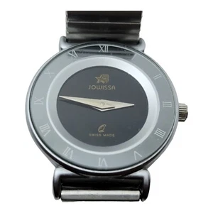 JOWISSA Watch Quartz Stainless Women's Black Dial Silver Stretch Band Swiss Made - Picture 1 of 6