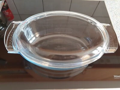 Pyrex Glas Bräter Backform Auflauf oval m.Deckel 5,8 L 38x23 cm 15,2ho -40-+300° - Bild 1 von 4