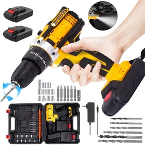 21V Cordless Hammer Electric Impact Wrench Drill Driver with 2 Battery + Charger - Picture 1 of 13