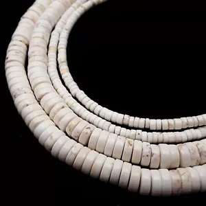 Heishi Dischi Bianco Turchese Perline 2x3mm 2x4mm 3x6mm 3x8mm 3x10mm 15,5" Figlia - Foto 1 di 6