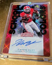 *11/15* 2020 Contenders Draft Picks D'Andre Swift DIAMONDS AUTO SCHOOL COLORS 