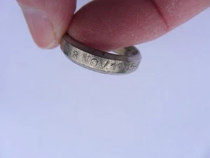 ANELLO ORO ALLA PATRIA 18 NOV 1935 XIV SCRITTA ESTERNA MATERIALE AUTARCHICO?WW2 - Foto 1 di 5