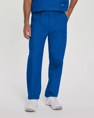 MEN'S - Landau Essentials Men's Straight-Leg Cargo Scrub Pants #8555 GALAXY BLUE - Image 1 of 4