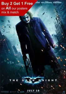 The Dark Knight 2008 The Joker Poster A5 A4 A3 A2 A1 - Picture 1 of 3
