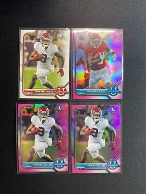 2021-22 Bowman University John Metchie III 1st Bowman Pink Refractor (4)  - Image 1 of 2