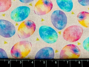 Tina Scrap 9"x21" Colorful Easter Egg Packed Spring Pastel Flower FABRIC COTTON - Picture 1 of 1