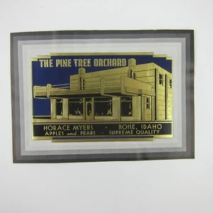 Vintage Advertising Embossed Seal The Pine Tree Orchard Horace Myers Boise Idaho - Picture 1 of 12