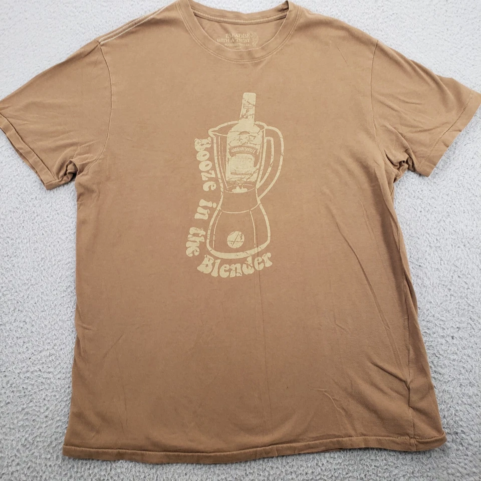 Jimmy Buffet Margaritaville Shirt Mens Large Brown Short Sleeve Beach Music - Image 1 of 4