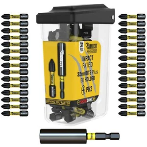 SabreCut Revolution PH2 Schlagbohrer Schraubendreher Bits Set + magnetischer Halter 31 Stck. - Bild 1 von 9