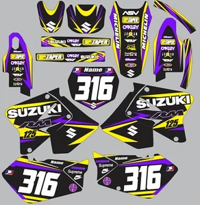 Suzuki RM125 RM 125 GRAPHICS shrouds Plates Fenders 2001-2012 - Picture 1 of 1