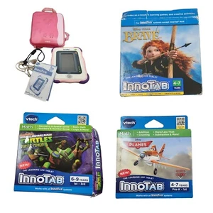 Vtech InnoTab Learning Tablet System, Backpack Pink, 3 TMNT Brave Planes Games - Picture 1 of 23