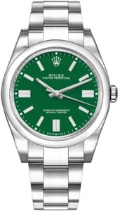Rolex Oyster Perpetual 41 mm automatico quadrante verde Oyster orologio da uomo 124300-0005 - Foto 1 di 5