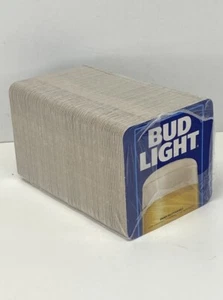 Bud Light Cardboard Coasters 125 Unopened Stack 4” Budweiser Beer - Brand New - Picture 1 of 5