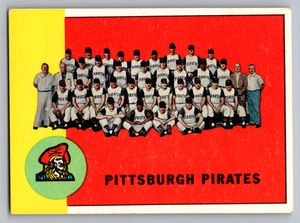 1963 TOPPS #151 PITTSBURGH PIRATES TEAM CARD W/ROBERTO CLEMENTE & BILL MAZEROSKI - Picture 1 of 3
