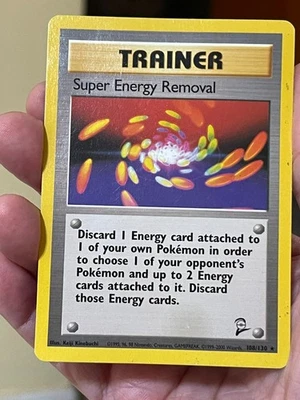 POKEMON SUPER ENERGY REMOVAL 106/130 COMMON BASE SET 2 HP/DM CARD See PICS - Image 1 of 4