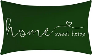 Home Sweet Home Farmhouse Pillow Cover 12x20" Housewarming Cushion Gift - Picture 1 of 22