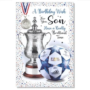 Son Birthday Card - 9"x6" - Football Sport Men Male For Him - Picture 1 of 3