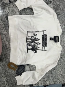 Compton Cowboys x Forever 21 White Crewneck Sweatshirt Size Kids 7/8 - Picture 1 of 10