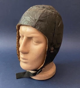 Casque aviateur vintage soviétique en cuir – Taille 57 URSS – Doublé en mouton - Picture 1 of 11