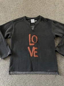 Sudadera KUNKY’S para mujer S gris amor pintada a mano arte para usar rara - Imagen 1 de 7