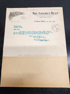 Vintage 1915 Billhead der Golden Rule Abt. Store of St Paul Minnesota - Bild 1 von 5