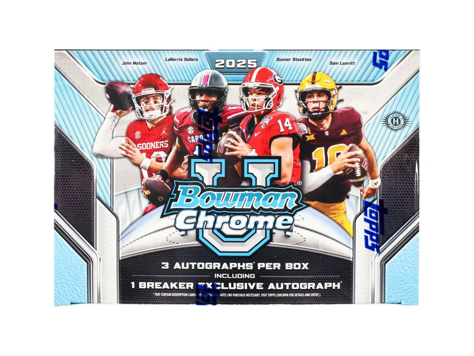 2025 Topps Bowman Chrome U Football Breaker Delight Box - Image 1 of 1
