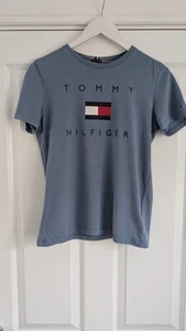 Tommy Hilfiger Blue Boys Teens Youth T-shirt 164cm 14 Years Logo Designer - Picture 1 of 7