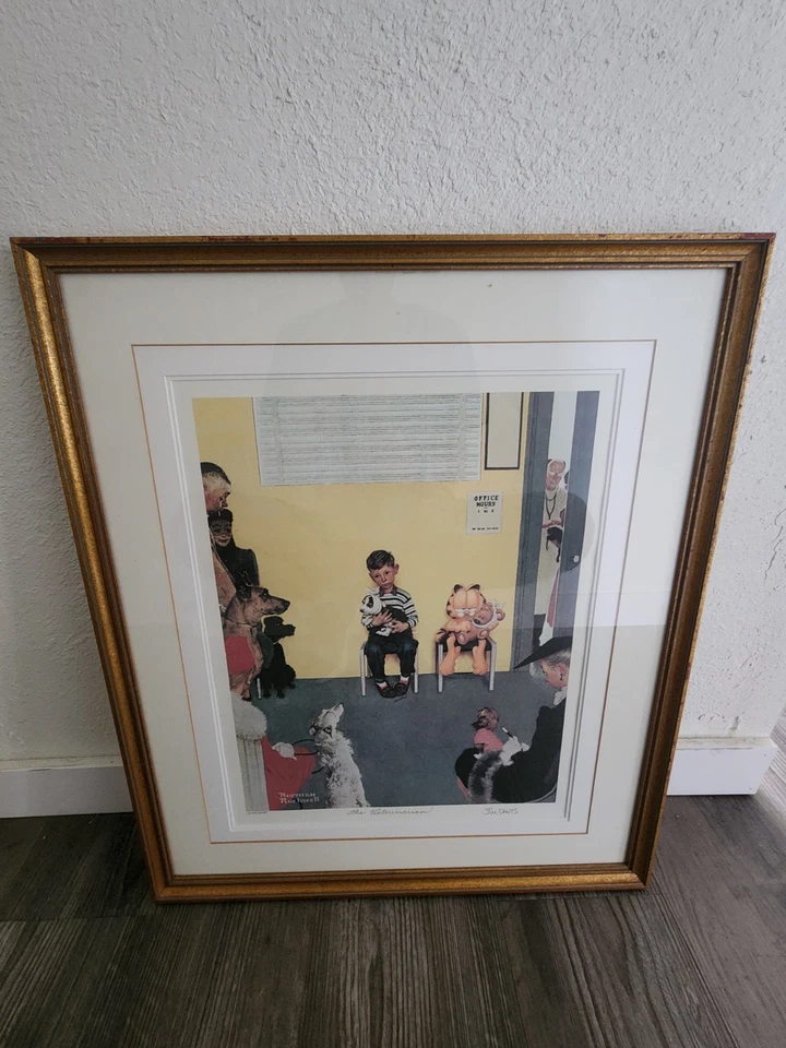 Norman Rockwell GARFIELD "El Veterinario" FIRMADO Jim Davis Y Numerado 1649 Foto 1 de 4