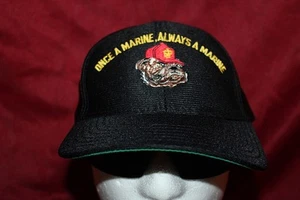 New Once A Marine Always A Marine Snapback Hat Cap Eagle Crest Official Military - Picture 1 of 7