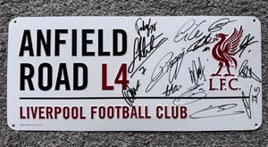 Multi signed official Liverpool metal street sign Firmino Diaz Trent Jota COA 3 - Picture 1 of 6