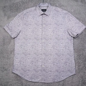 Bugatchi Hemd Herren XXL 8-Wege Stretch dunkelblau meliert kurzarm (Flecken) - Bild 1 von 14