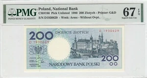 Poland, 200 Zlotych, 1990, UNC, Pick Unlisted - Picture 1 of 2