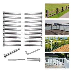 For 3/16" Wire Rope Cables 20Pcs T316 Stainless Steel Cable Railing Hardware Kit - Picture 1 of 16