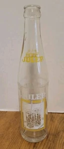 Botella POP de refresco antigua de colección Julep de 10 OZ etiqueta pintada transparente 9 3/4" RARA - Imagen 1 de 5
