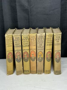 7 Vtg Tom Swift Lot Set Book Collection Victor Appleton Original - Picture 1 of 14