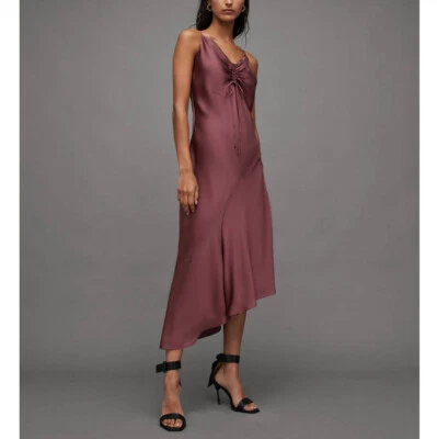 AllSaints Alexia V 领抽绳迷笛懒人连衣裙 8 码 — 第 1/4 张图片