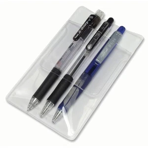 2 CLEAR PLASTIC POCKET PROTECTOR PROTECT YOUR SHIRT POCKET FROM PENCIL AND INK