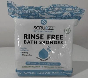 Scrubbzz Rinse Free Bath Sponges 25 Pack - Picture 1 of 2