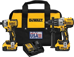 20V MAX Hammer Drill and Impact Driver, Cordless Power Tool Combo Kit with 2 Bat - Picture 1 of 12